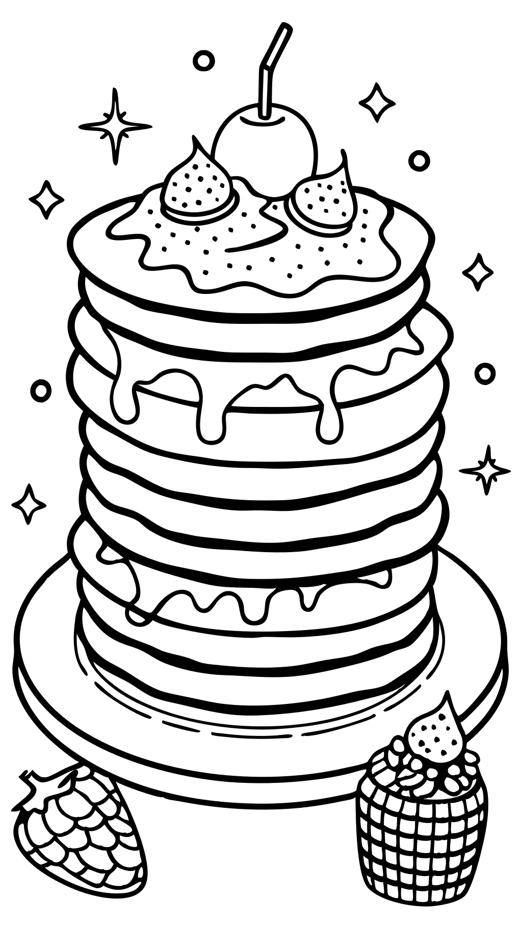 coloring page of pancakes